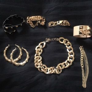 Retro Style Gold Costume Jewelry Bundle